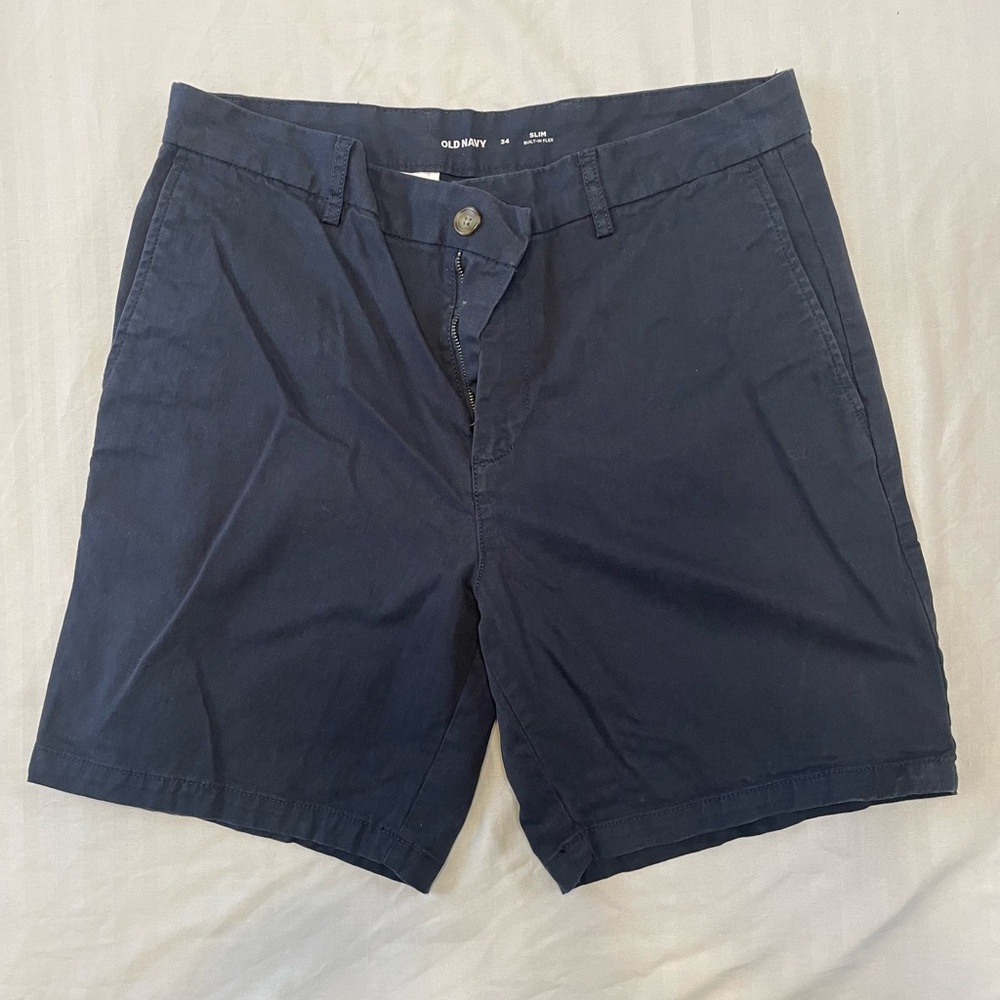 Old Navy Men's Dark Blue Flat Front Shorts
